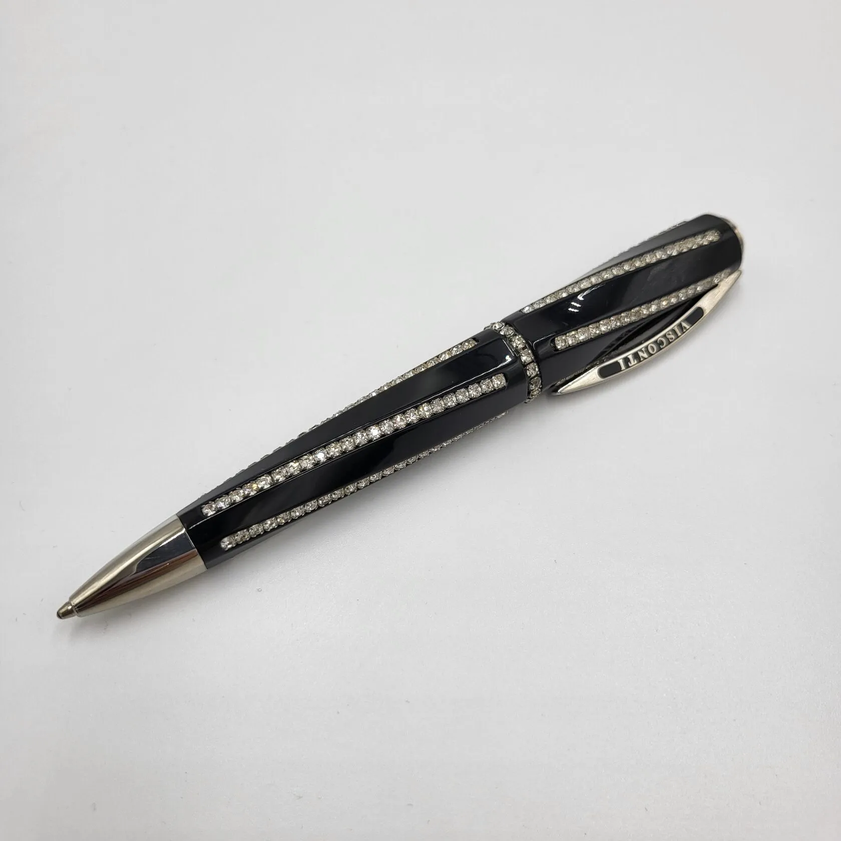 Ручка шариковая и перьевая Visconti Divina Royale черный вставки кристаллы Сваровски